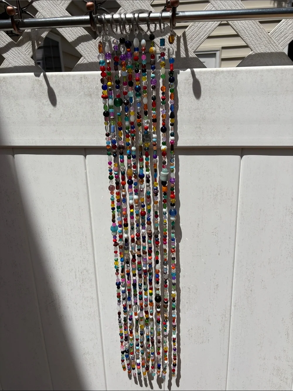 10 strands 30 inches long glass and crystal bead curtain